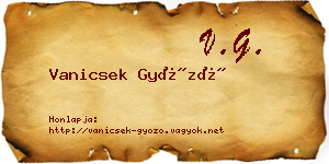 Vanicsek Győző névjegykártya